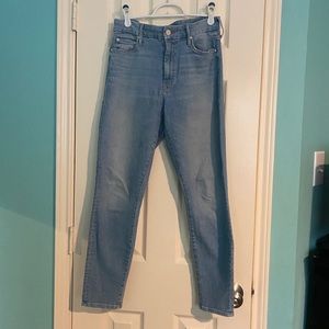 Mother High-Rise Crop Skinny Jeans